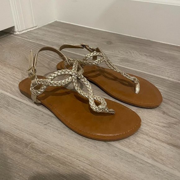 Merona Women's Brown and Gold Sandals - Picture 1 of 3
